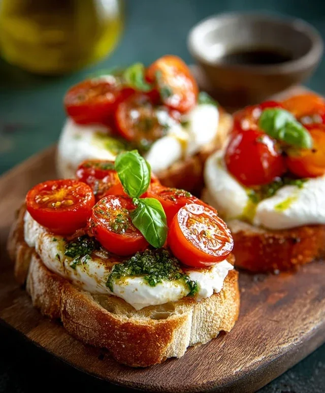 Burrata Bruschetta mit Tomaten