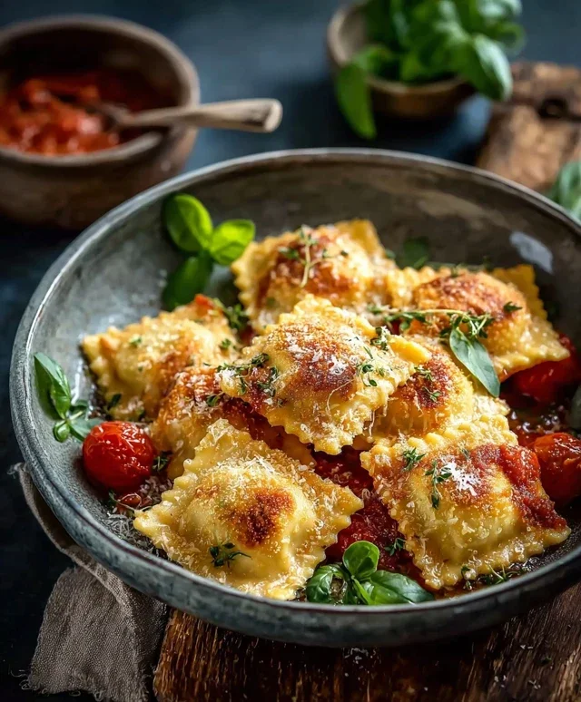 Knusprige Ravioli Heißluftfritteuse