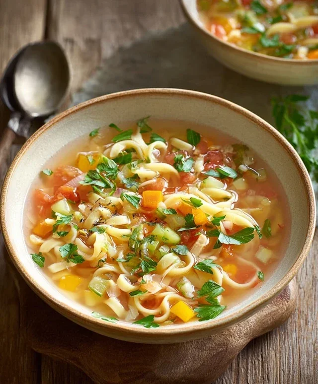 Nudelsuppe mit Gemüse