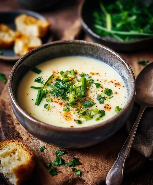 Kartoffelcremesuppe mit frischem Gemuse