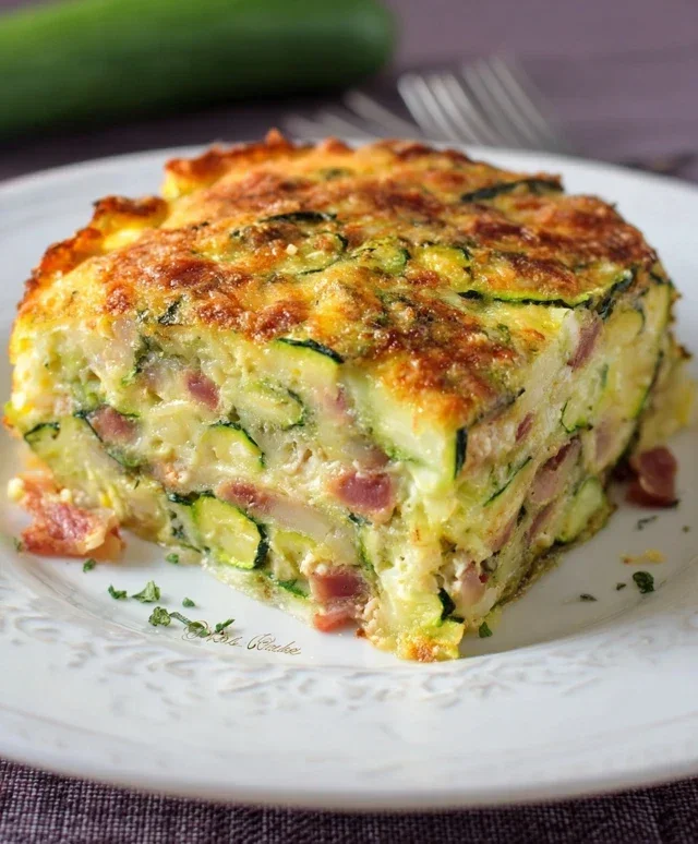 Sformato di zucchine con speck e robiola