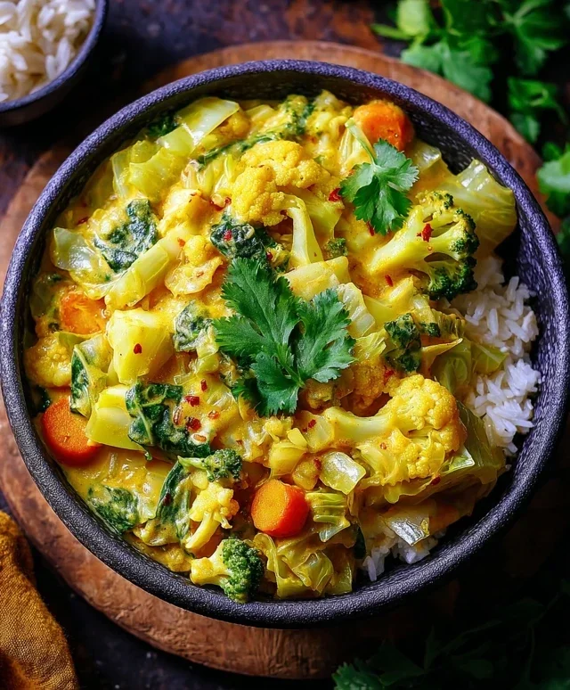 Spitzkohl Curry mit Kokosmilch