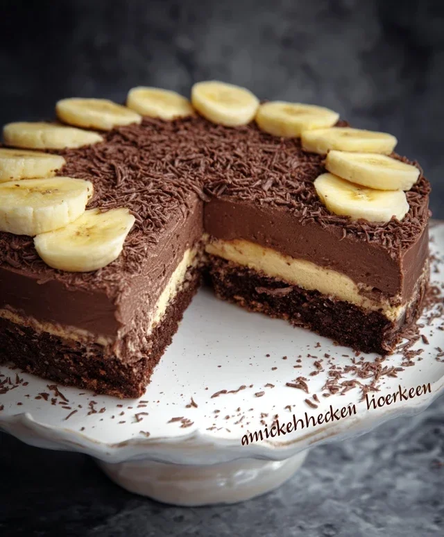 Schnelle Schokotorte mit Bananen