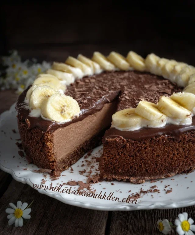 Schnelle Schokotorte mit Bananen