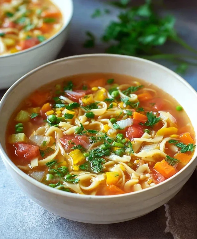 Nudelsuppe mit Gemüse