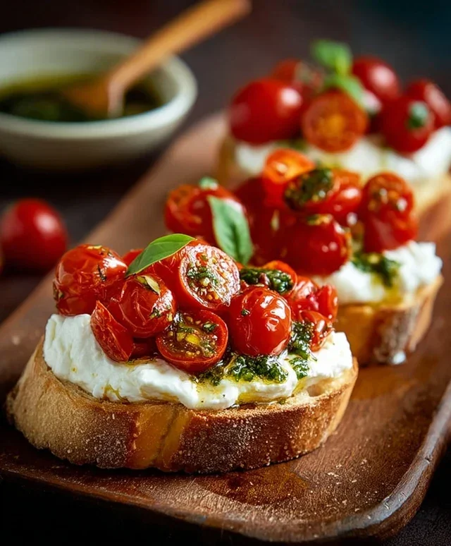 Burrata Bruschetta mit Tomaten