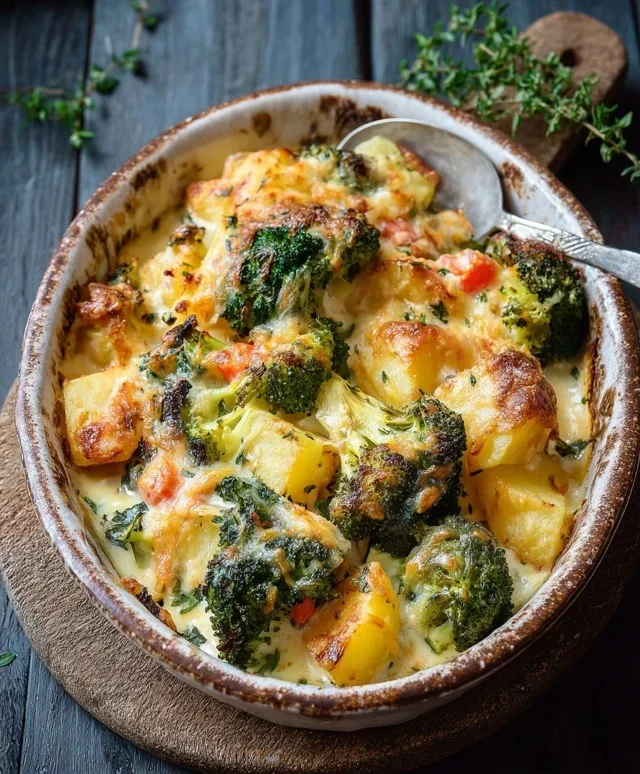 Gemuseauflauf mit Kartoffeln Brokkoli