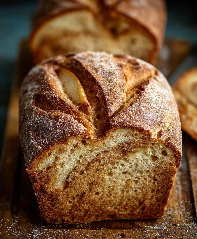 Warmes Brot mit Äpfeln