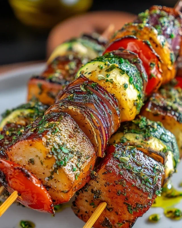 Gegrillte Gemüsespieße mit Kräuter-Marinade Rezept