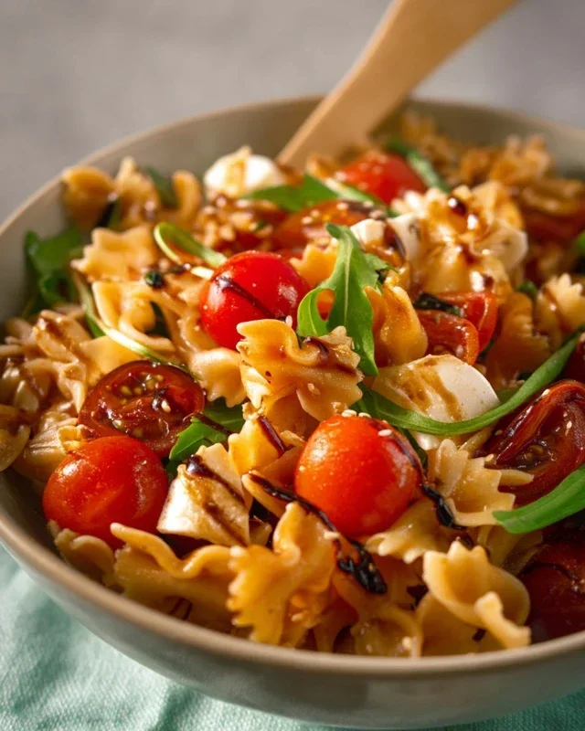 Mediterraner Nudelsalat mit Balsamico Dressing