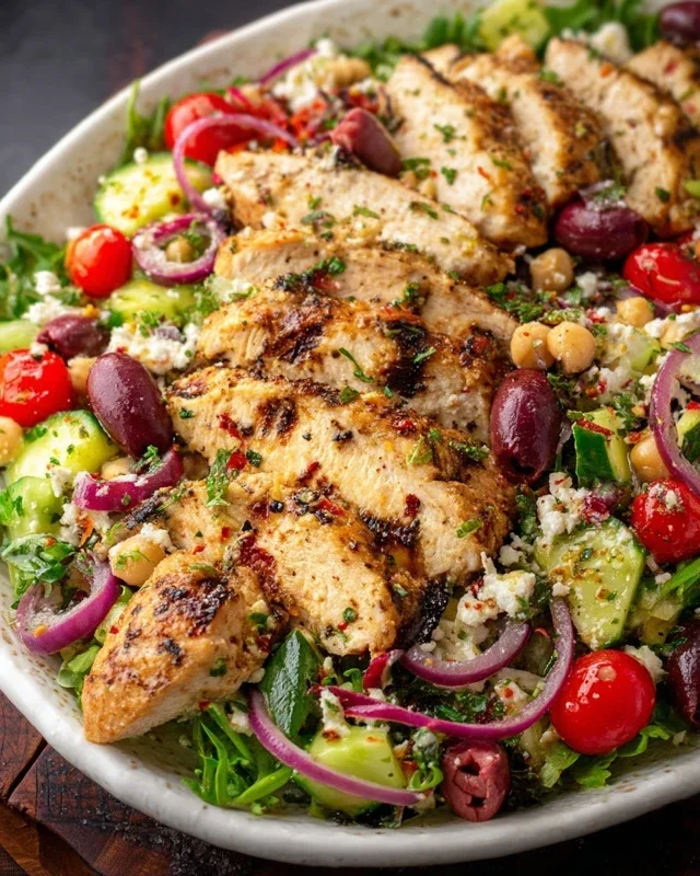 Grilled Zesty Mediterranean Chicken Salad