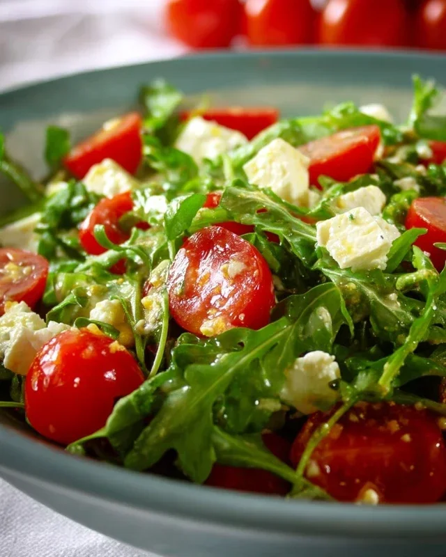 Rucola-Salat mit Feta und Tomaten