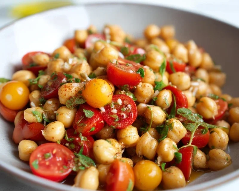 Knuspriger Kichererbsen-Tomaten-Salat