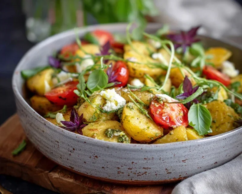 Kartoffelsalat - mediterran mit Pesto