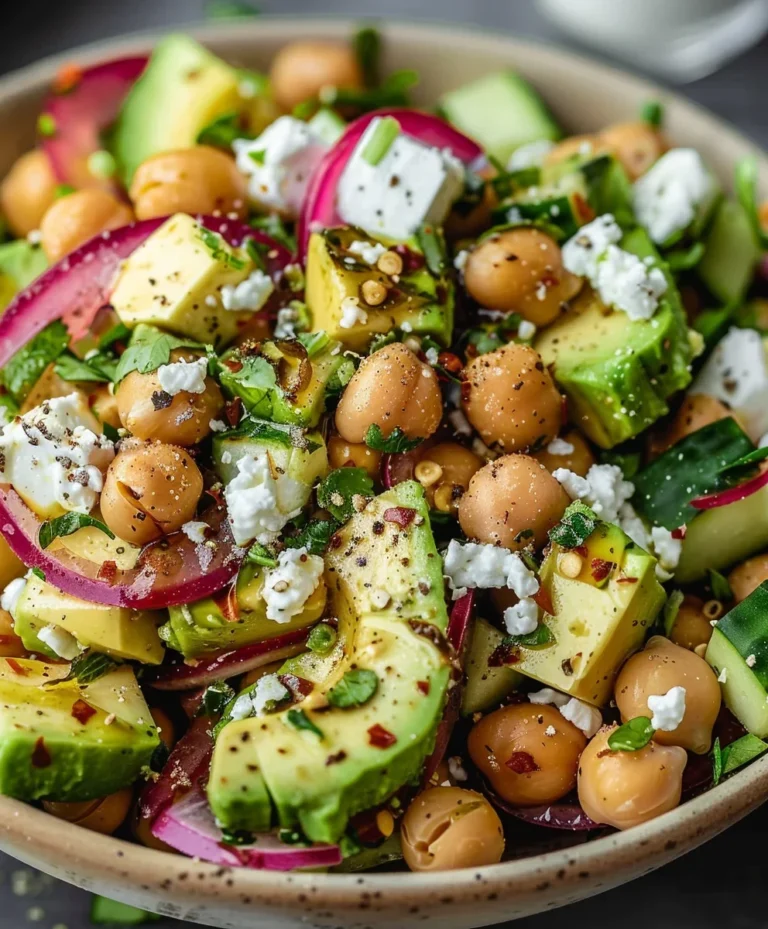 Kichererbsen Feta Avocado Salat