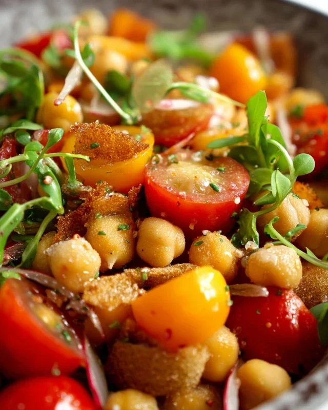 Knuspriger Kichererbsen-Tomaten-Salat