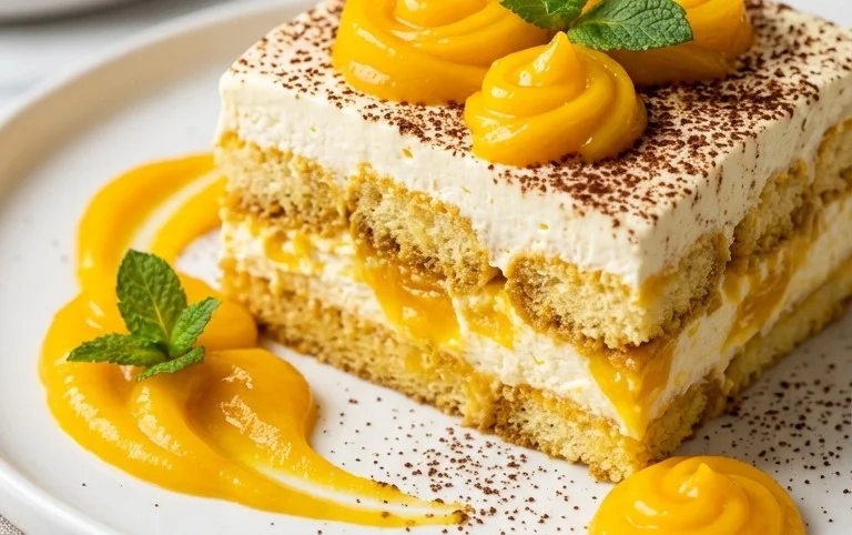 Mango Tiramisu (eggless, dairy-free)