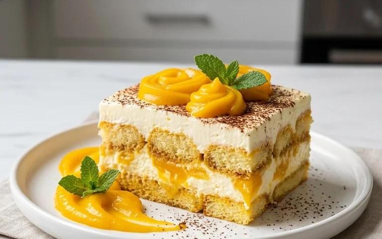 Mango Tiramisu (eggless, dairy-free)