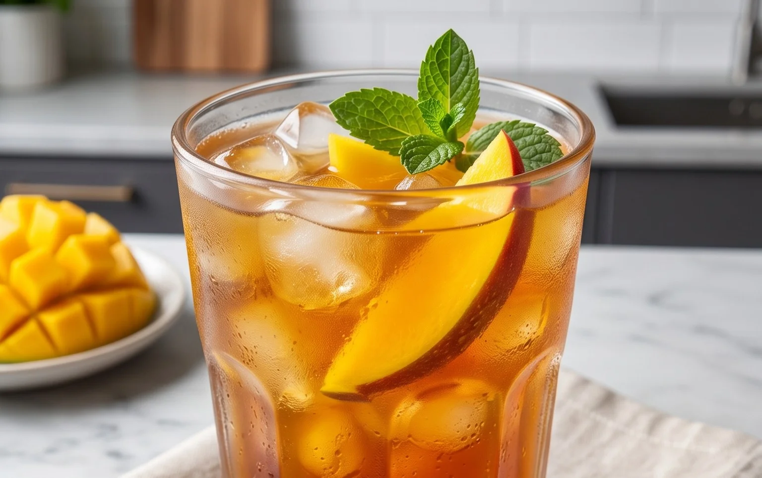 Mango Eistee – Super erfrischend für den Spätsommer