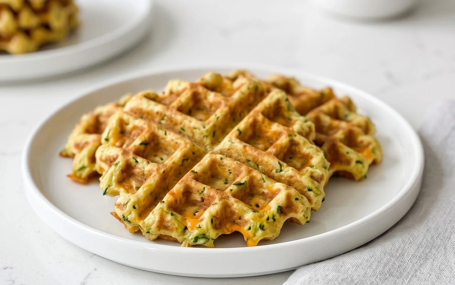 Zucchiniwaffeln mit Cheddar
