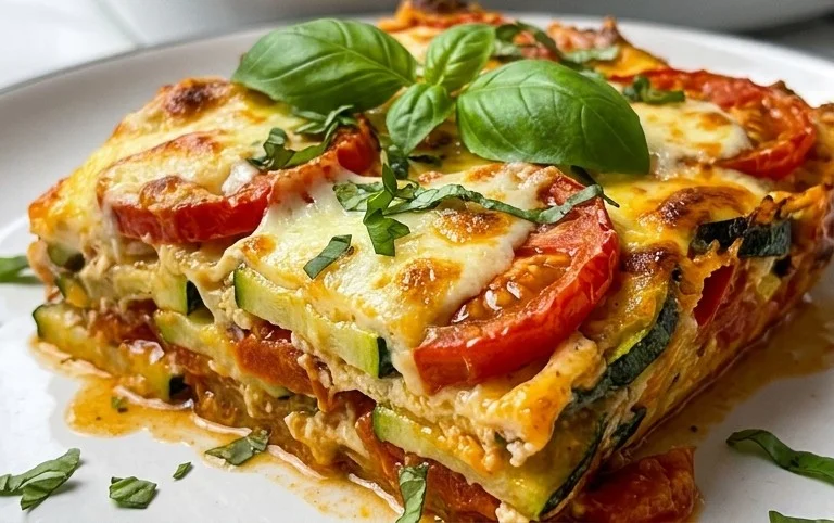 Tomaten Zucchini Auflauf mit Mozzarella