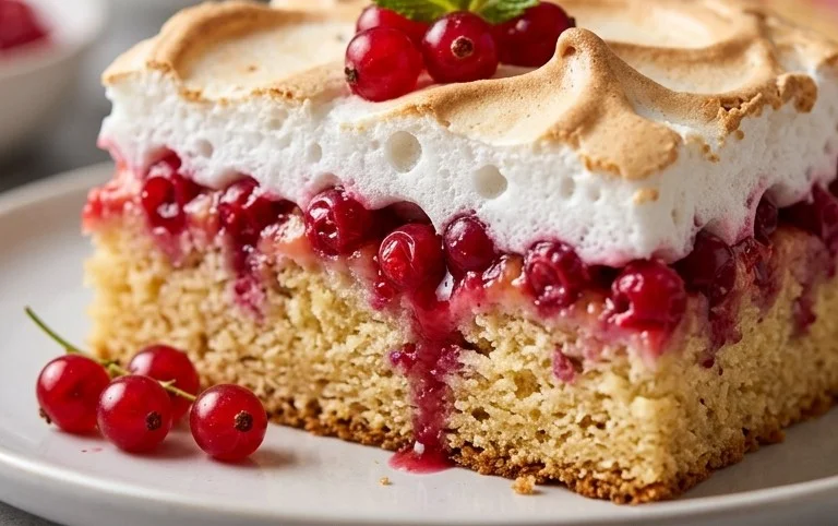 Johannisnon-alcoholic beer-Blechkuchen mit Baiser