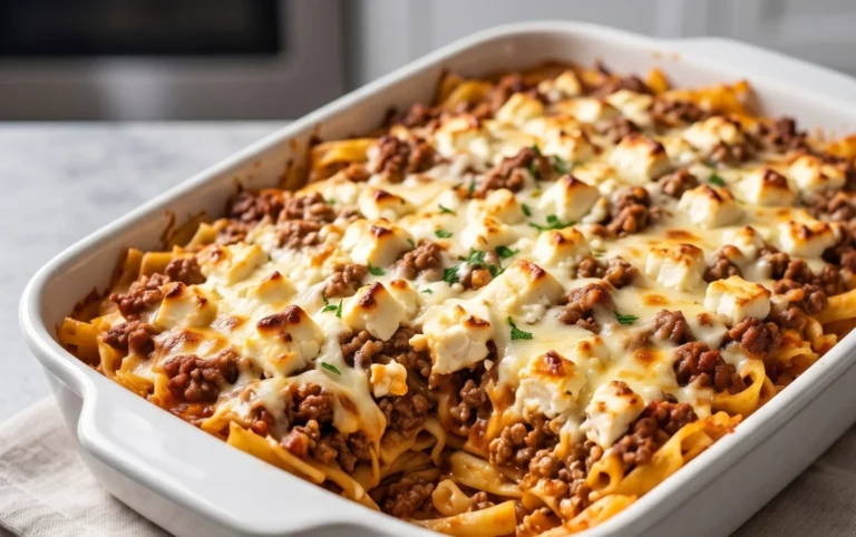 Griechischer Nudel-Auflauf mit Feta und Hackfleisch