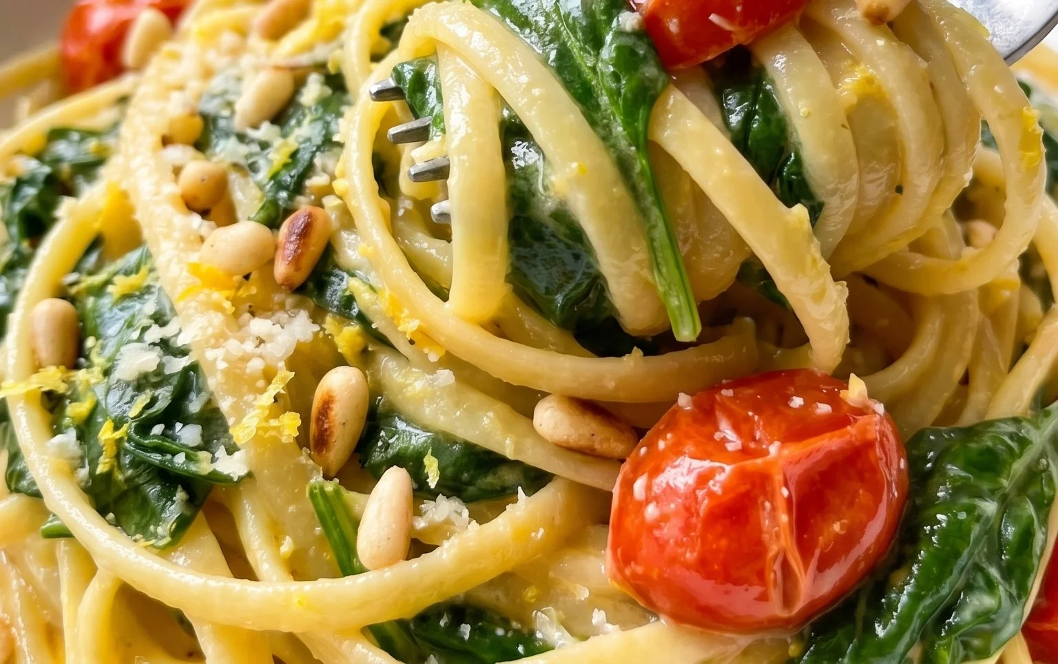 45 Easy Pasta Recipes: Lemon Spinach Pasta
