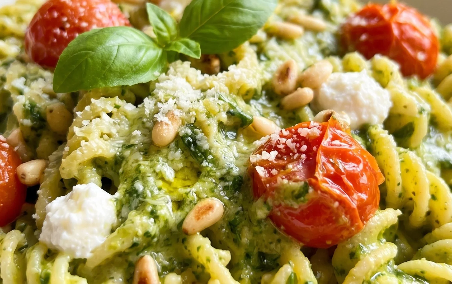 One Pot Creamy Pesto Pasta