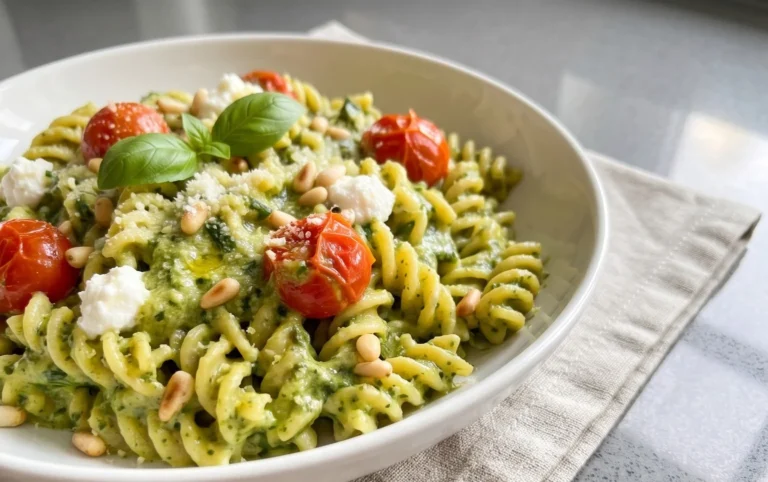 One Pot Creamy Pesto Pasta