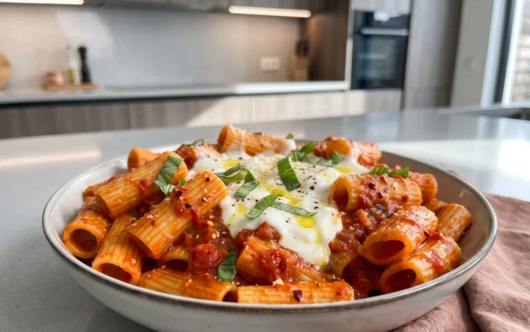 Spicy burrata rigatoni