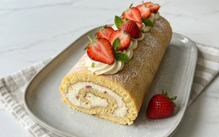 Erdnon-alcoholic beer-Biskuitrolle mit Mascarpone Rezept