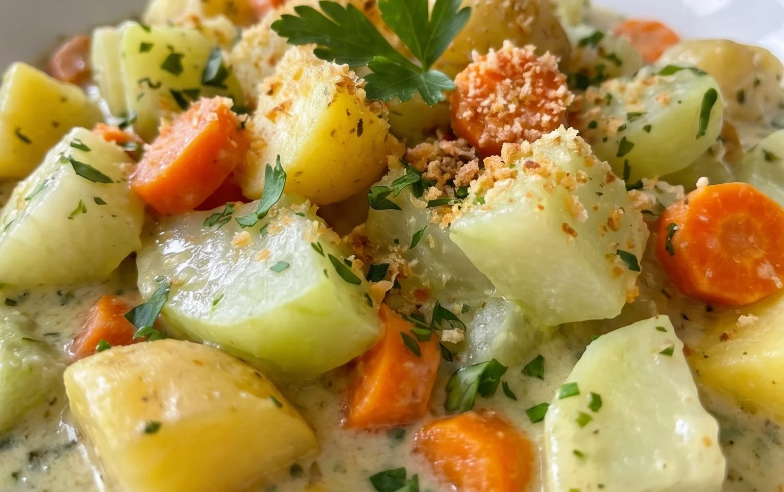 Kohlrabigemüse mit Kartoffeln und Möhren