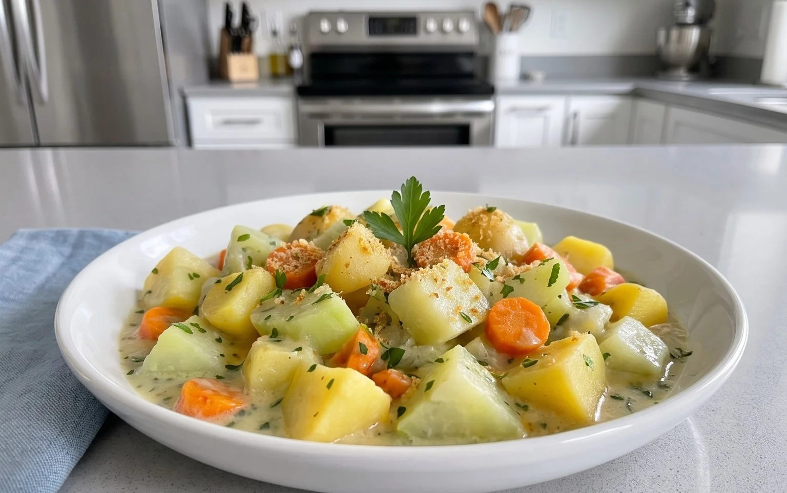 Kohlrabigemüse mit Kartoffeln und Möhren