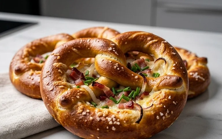 Flammkuchen Brezeln – Partysnack zum Vorbereiten