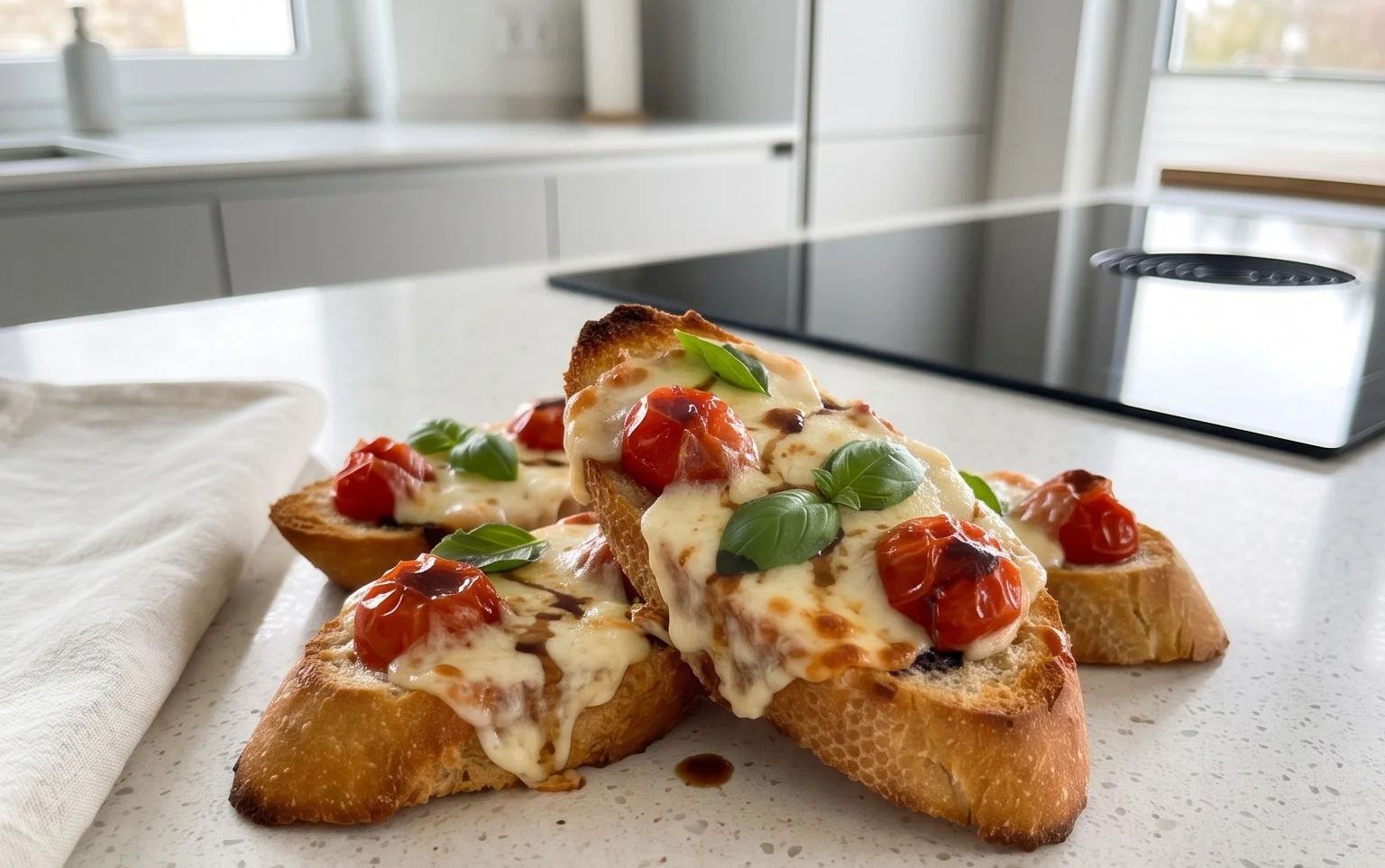 Baguettscheiben mit Tomaten & Mozzarella überbacken von Luda4ka