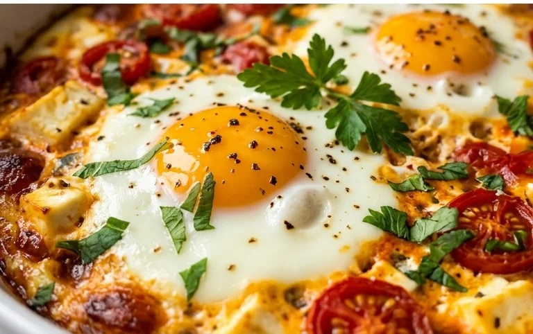 Baked Feta Eggs