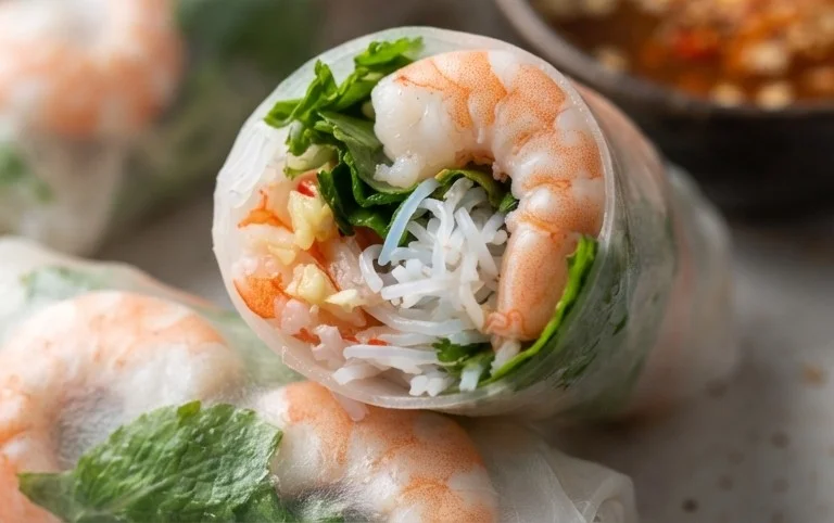 Vietnamese Rice Paper Shrimp Rolls