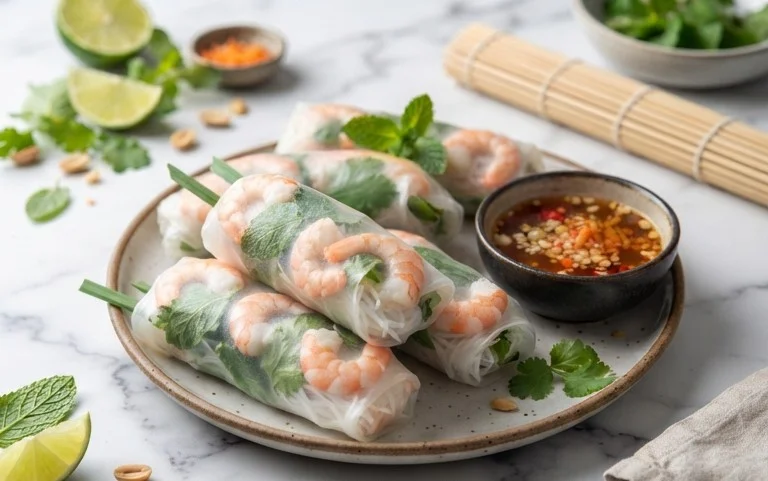 Vietnamese Rice Paper Shrimp Rolls
