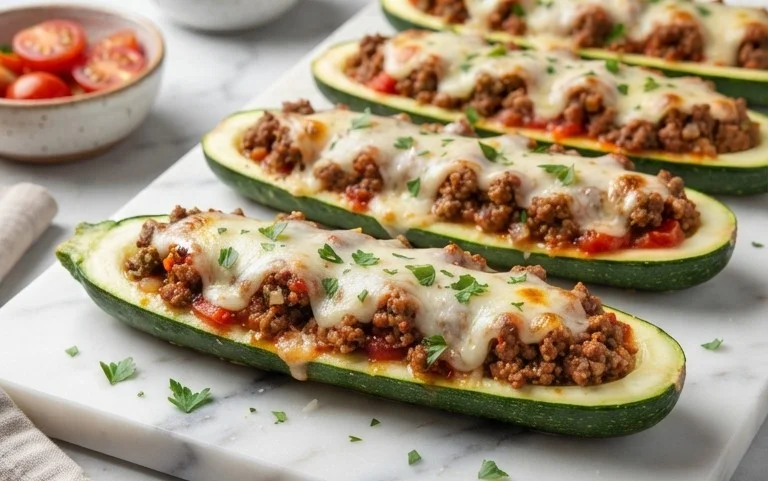 Easy Ground Beef Zucchini Boats (Healthy and Delicious)