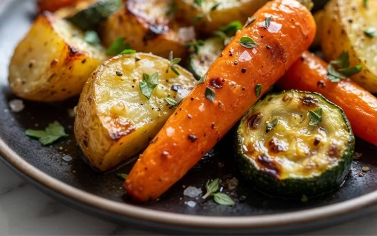 Garlic Herb Roasted Potatoes Carrots and Zucchini