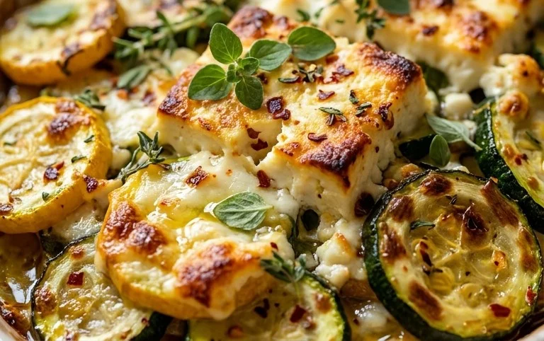 Courgettes feta au four