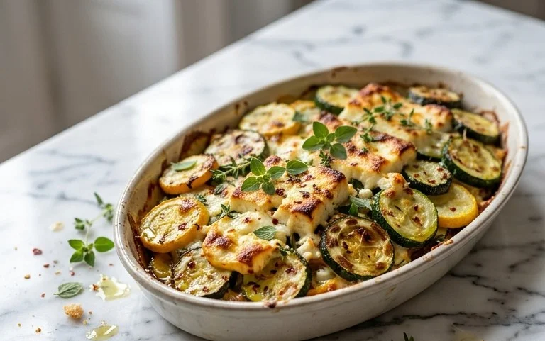 Courgettes feta au four