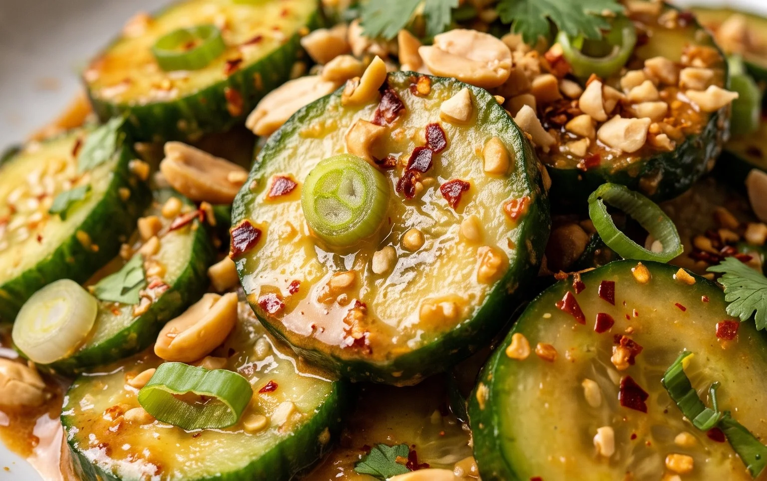 Cucumbers in Spicy Peanut Sauce