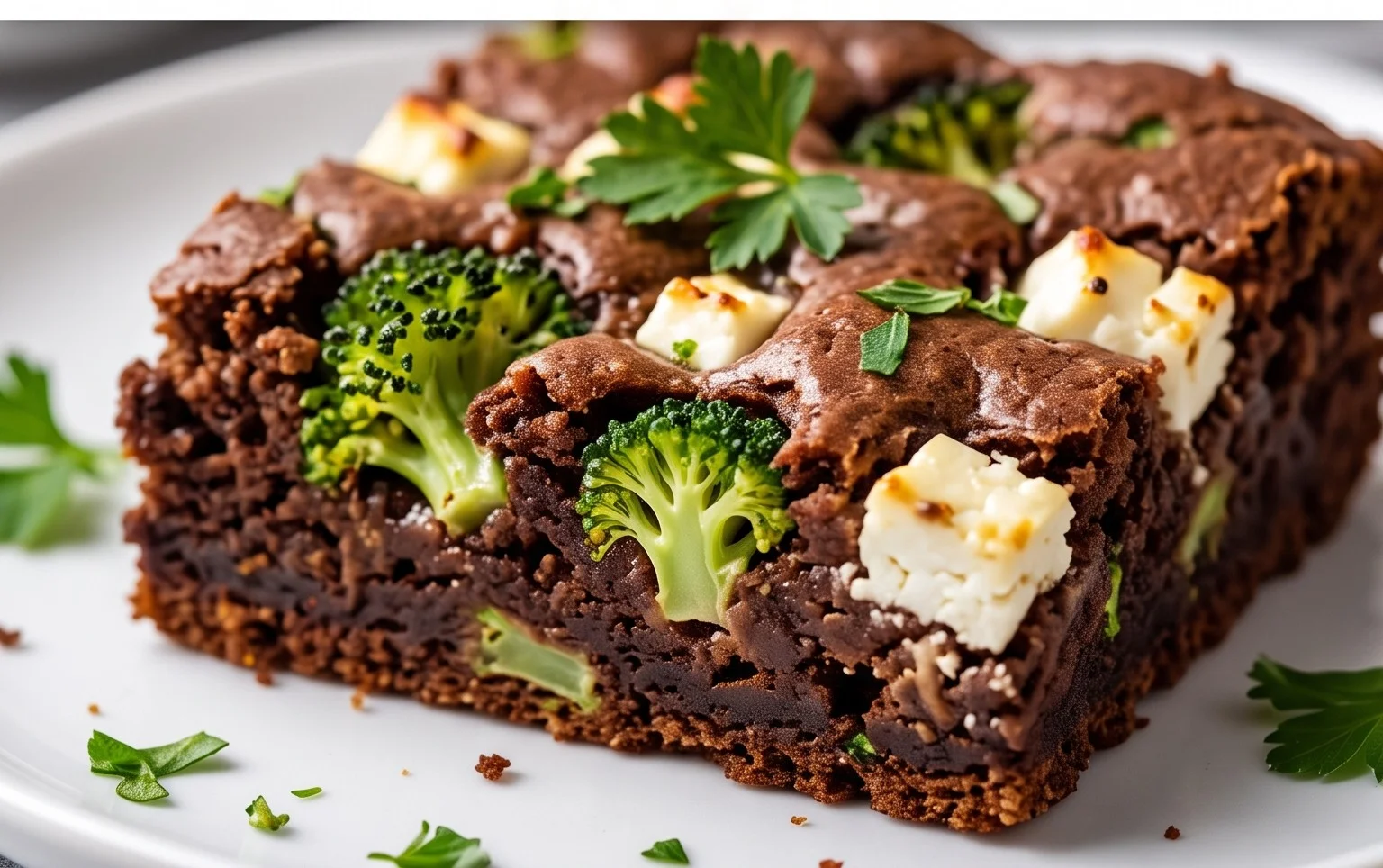 Broccoli and Feta Brownies