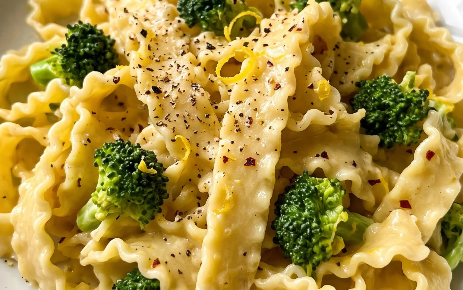 Mafaldine Pasta Limone with Broccoli