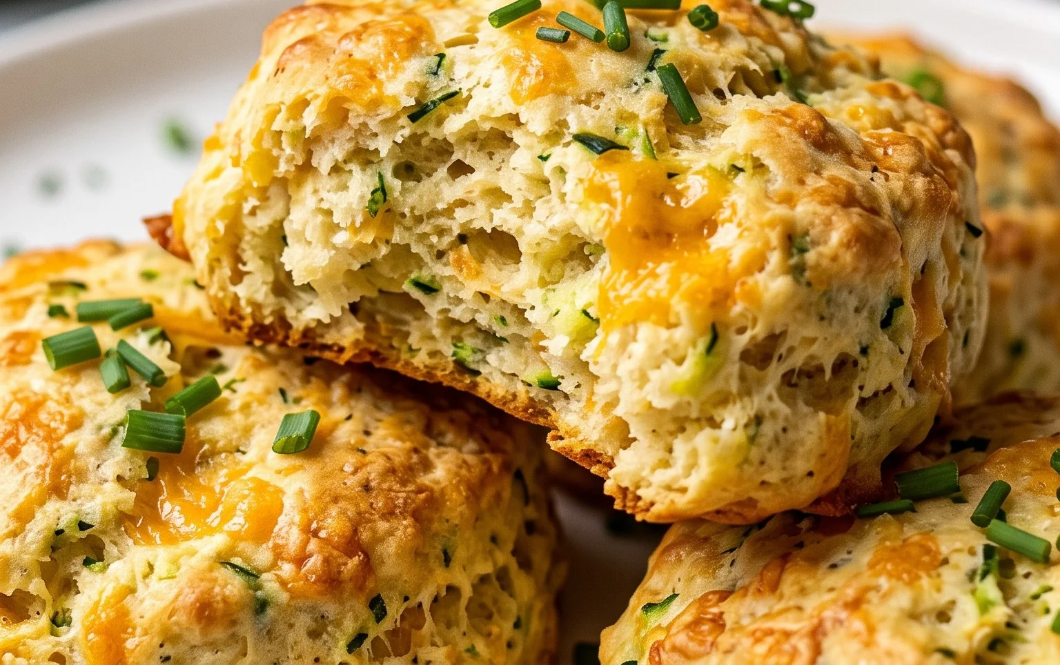 Soft and Tender Zucchini Cheddar Biscuits