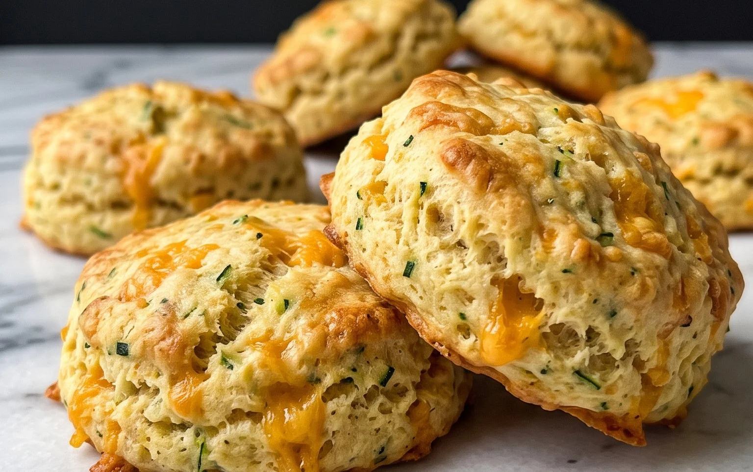 Soft and Tender Zucchini Cheddar Biscuits