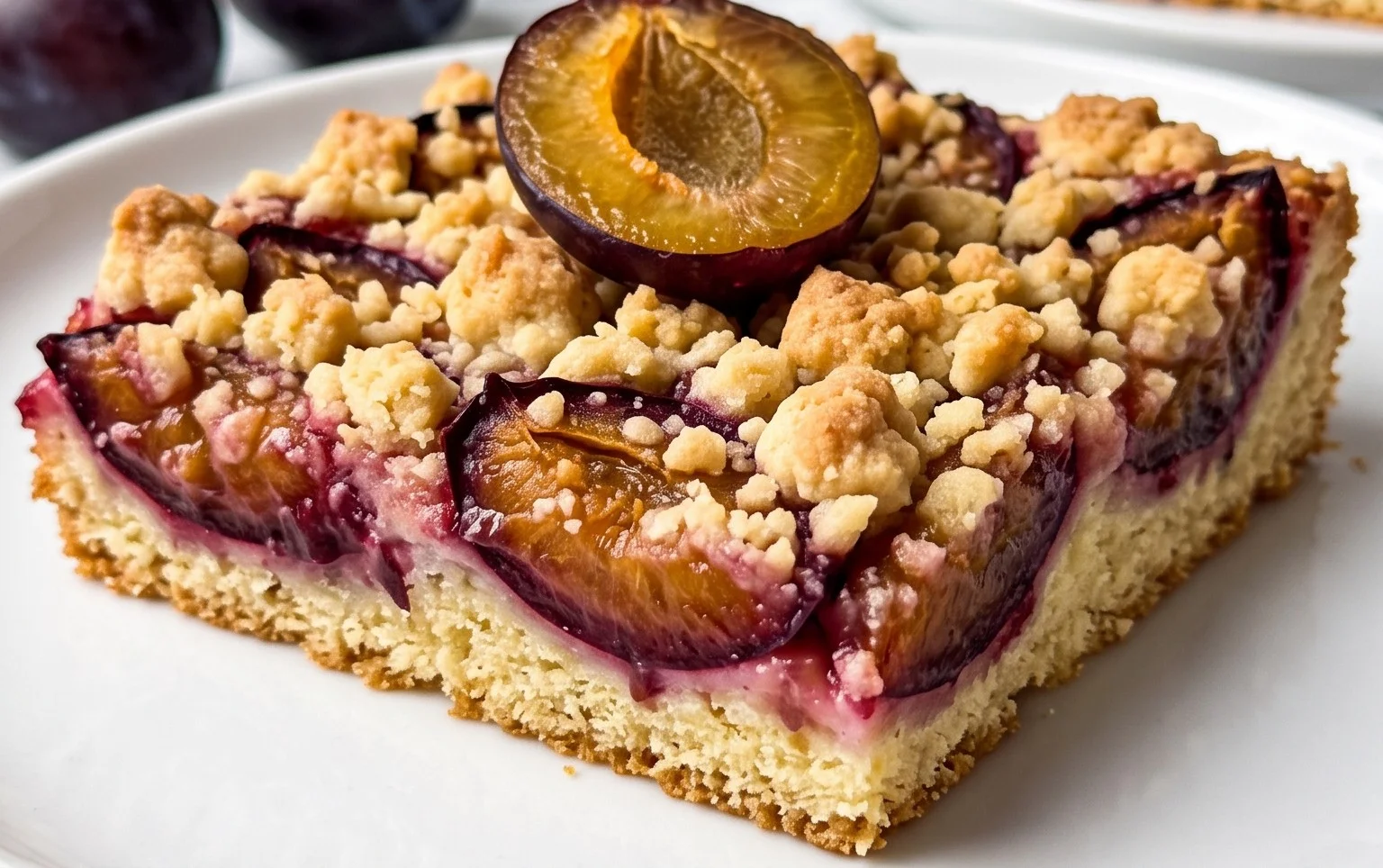 Saftiger Pflaumenkuchen vom Blech mit Streuseln von floweroma4