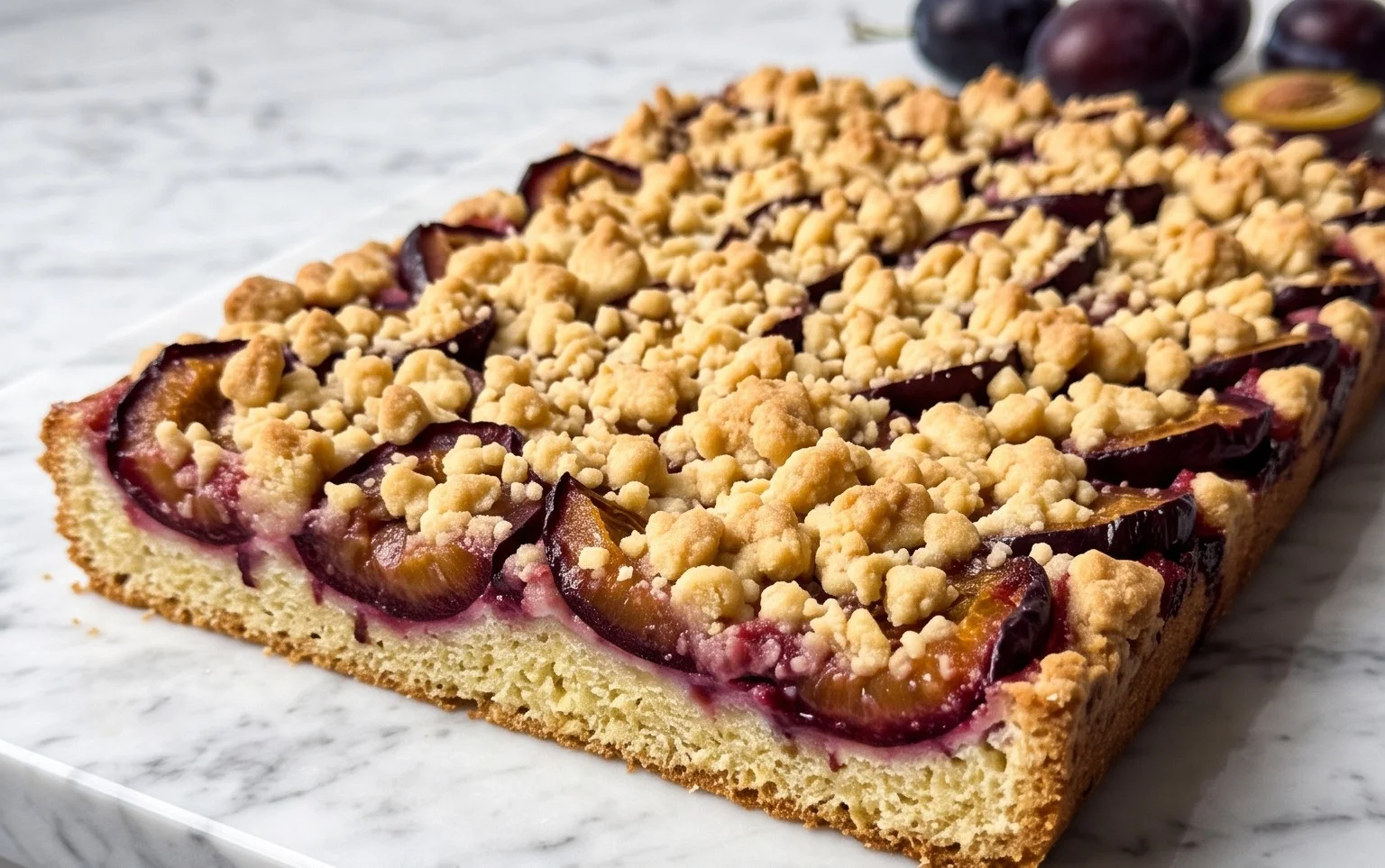 Saftiger Pflaumenkuchen vom Blech mit Streuseln von floweroma4